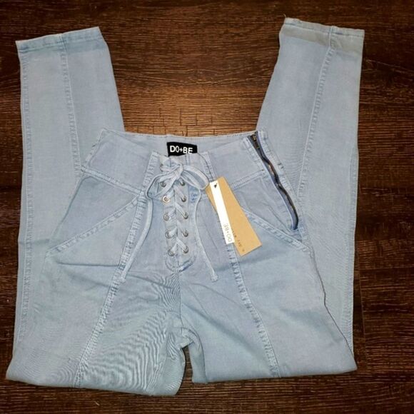 DO+BE High Waisted Tie-up Jeans - Picture 2 of 15